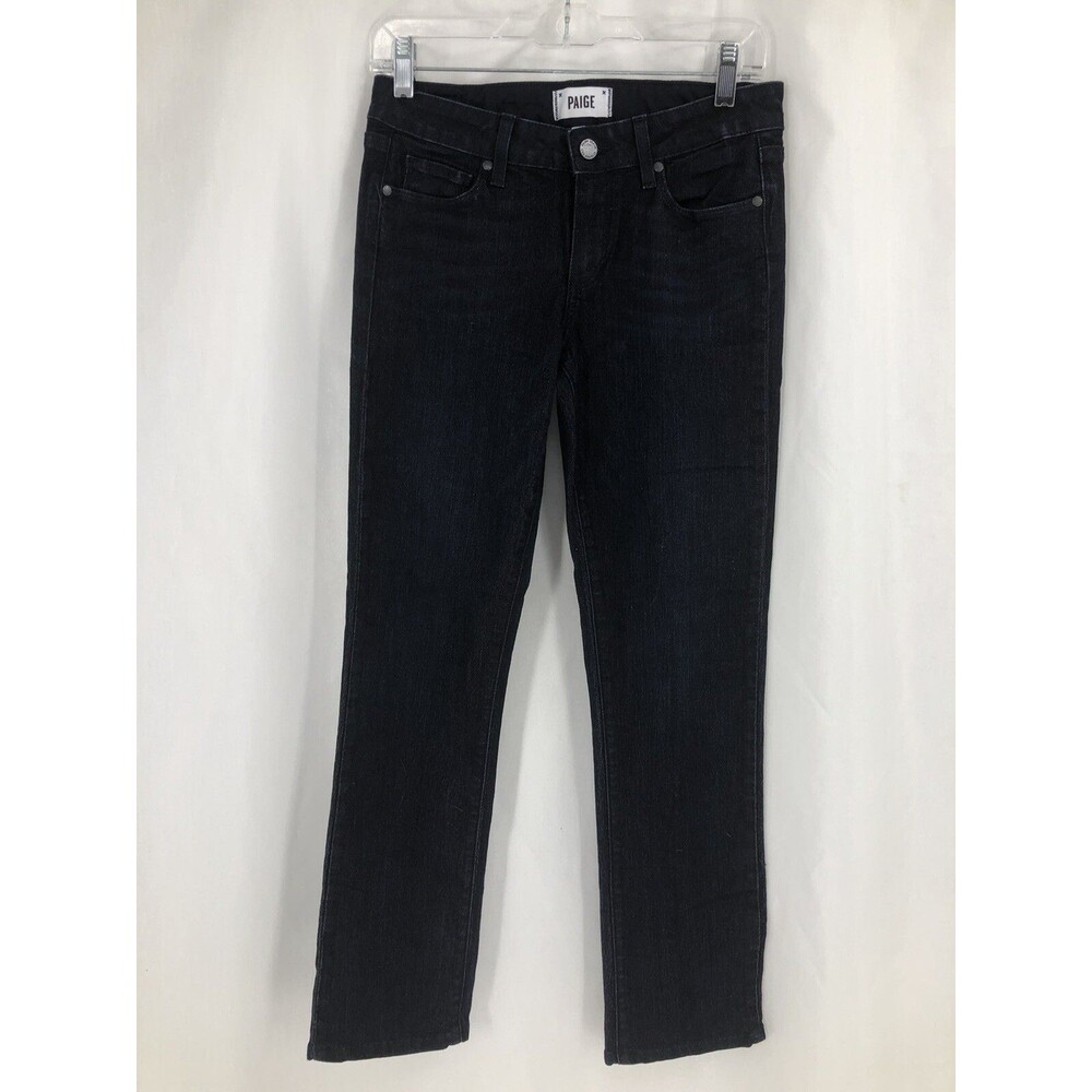 Paige Skyline Straight Low Rise Dark Wash Denim Blue Jeans 1139111-2165 27 X 28